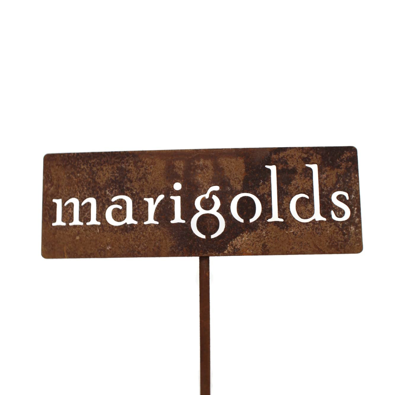 Classic Metal Garden Markers 19 Inches Tall (marigolds, Naturally Rusted)