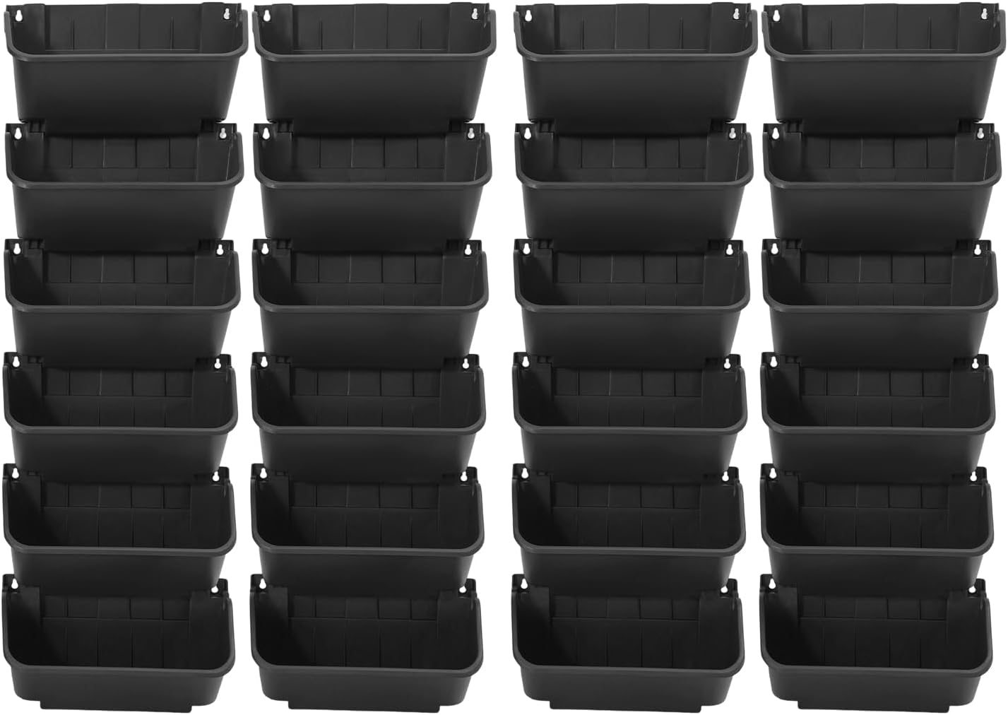 Eapmic Vertical Wall Planter with 24 Pots, Hanging Garden Plant Flowerpot Holder, Stackable Wall-Mounted Planter, Balcony Planters for Flowers Vegetables Fruits (Black, 24 Pots)