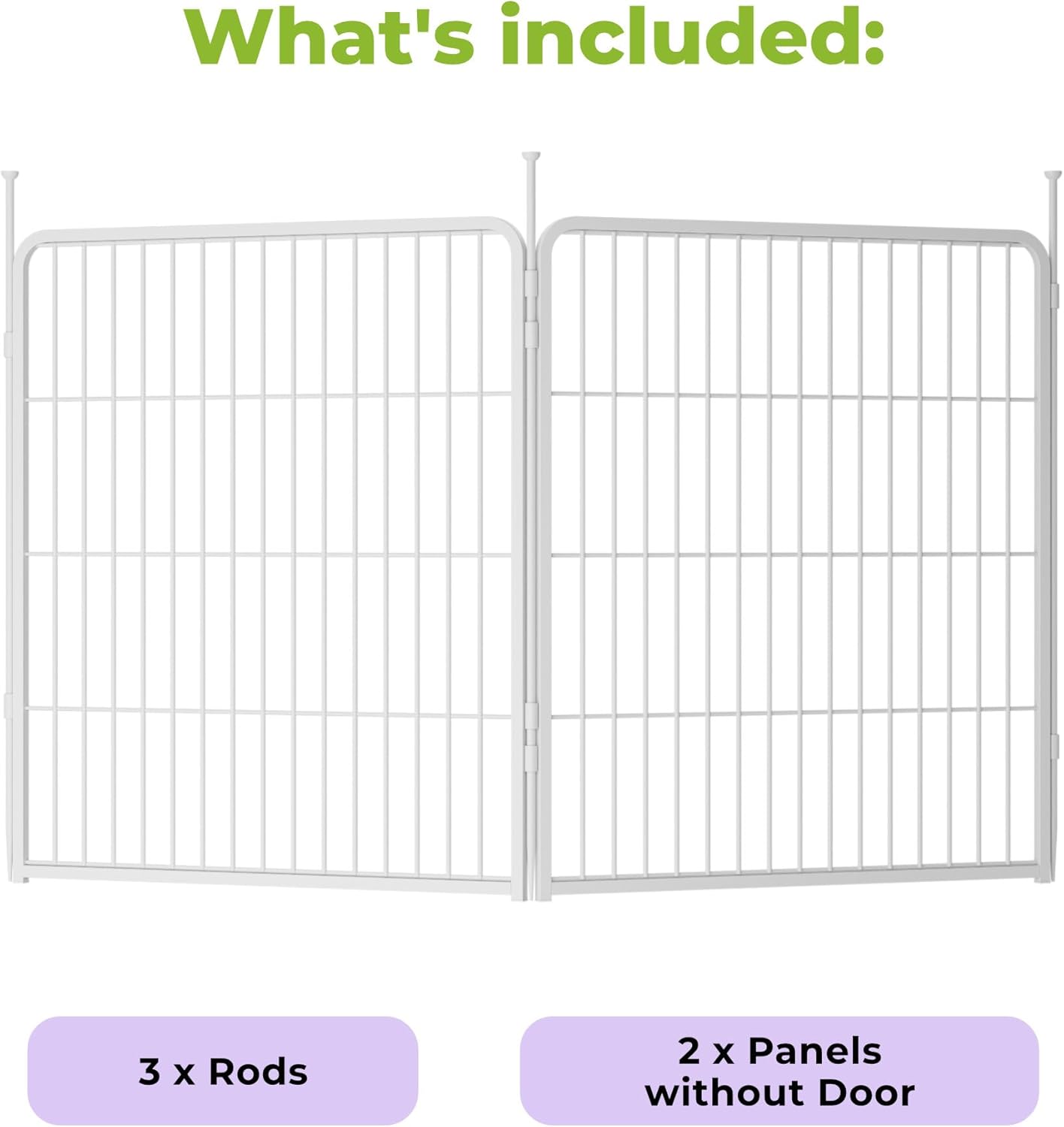 Doorless Garden Fence 32 in(H) x 4.5 ft(L) 2 Panels, Heavy Duty Metal Animal Barrier Fence, No Dig Fence for Dogs, Rabbit Fence for Garden, White