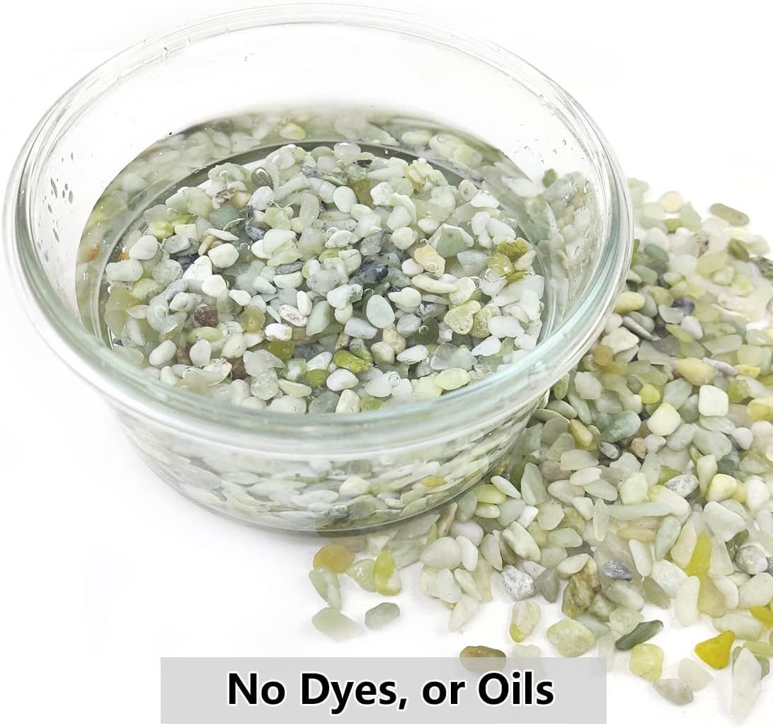 10LB Succulent and Cactus Pebbles, 1/5 Inch Jade Natural Decorative Polished Stones, River Rocks for Plants, Vases and Outdoor Gardening,Green