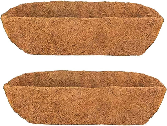 2pcs Trough Coco Liner 24 inch Wall Planter Replaceable Coco Liner for Window Box, Fence Flower Baskets