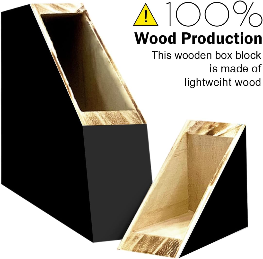 Help Yourself Black Wood Block Sign Desk Decor,Rustic Wooden Box Plaque Sign for Home Bedroom Farmhouse Shelf Table Decor