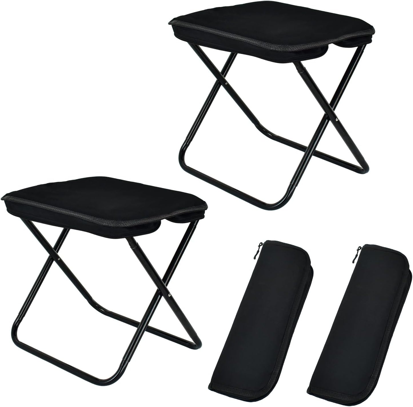 Collapsible Stool 2 Pack, Portable Chair, Lightweight Portable Stool for Adults, Portable Chairs for Adults, Holds Up to 330LBS, Ideal for Camping, Hiking, Outdoors, and Events