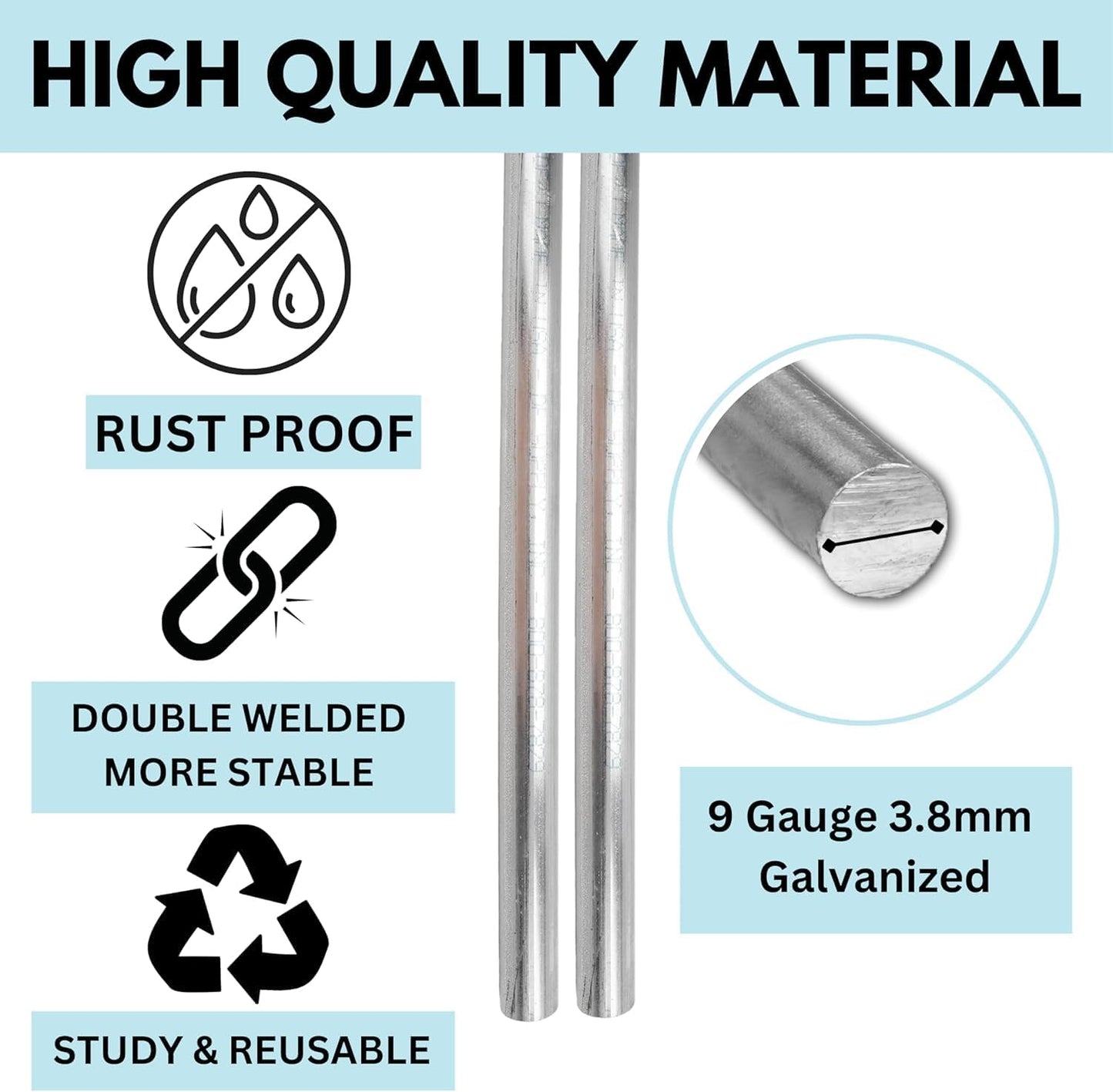 Tacmaster Wire Metal Yard and Sign H Stakes – Durable Blank Lawn Sign Posts for 4mm Corrugated Panels, Real Estate Signs, Waterproof and Wind Resistant, Ideal for Outdoor Use, 24"x10" – 50 Pack