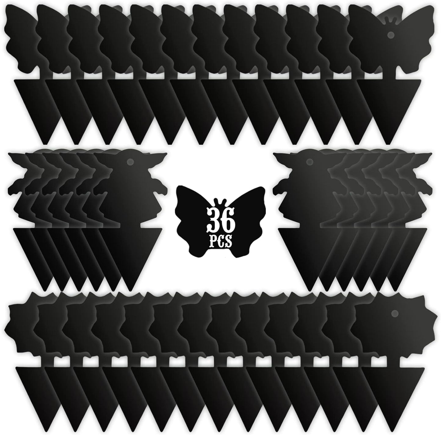 USKICH Sticky Trap Fruit Fly and Gnat Trap Sticky Bug Traps Fungus Traps for Indoor/Outdoor ，Insect Catcher for White Flies,Mosquitoes,Fungus Gnats,Lying Insects (36 Pcs Black)