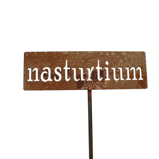 Classic Metal Garden Markers 19 Inches Tall (nasturtium, Naturally Rusted)
