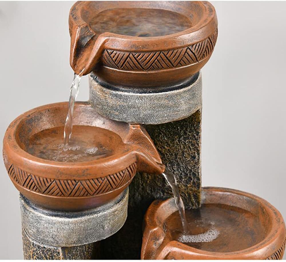 15.7" H 4-Tier Indoor Tabletop Waterfall Fountain with LED Lights Desktop Fountains Calming Sound for Home Office Decor (15.7ihch)