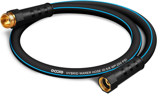 Heavy Duty Garden Hose 3ft, NON-EXPANDABLE Flexible Water Hose, Kink Resistant Lightweight Hybrid Hose, Leakproof Hose Male to Female Fittings