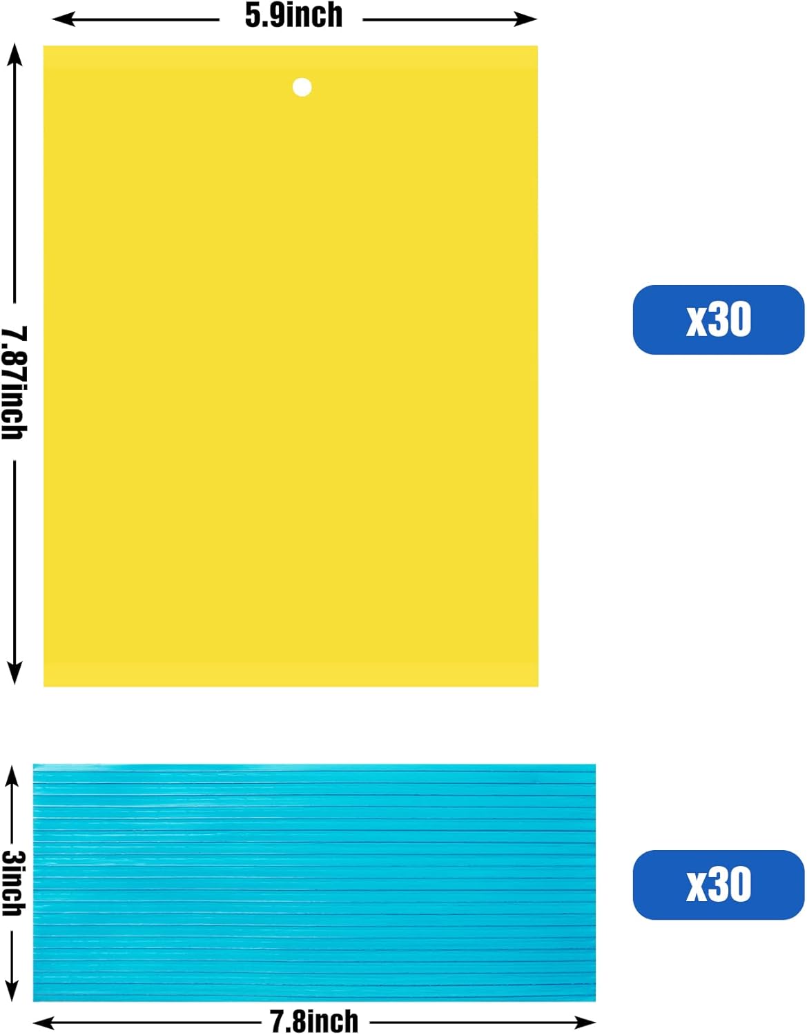 30 Pack Yellow Sticky Traps Fruit Fly Trap, Double-Sided Fungus Gnat Trap Insects Pest Killer for Outdoor Indoor