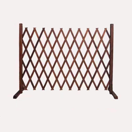 Expandable Wooden Lattice Fence - Adjustable Garden Fencing Panel, Retractable Trellis for Climbing Plants, Freestanding Pet Screen, No-Dig Vertical Rack (Brown, 78.7x27.56in)