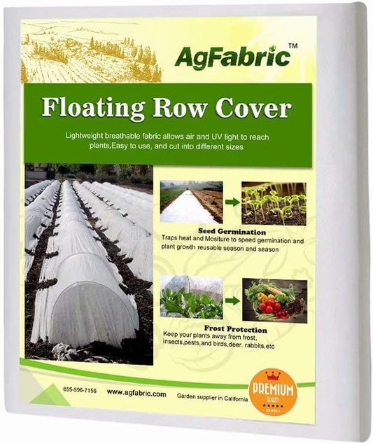 Agfabric 2 Pack Floating Row Covers 0.55oz 10x25Ft Plant Covers Freeze Protection, Row Covers for Vegetables