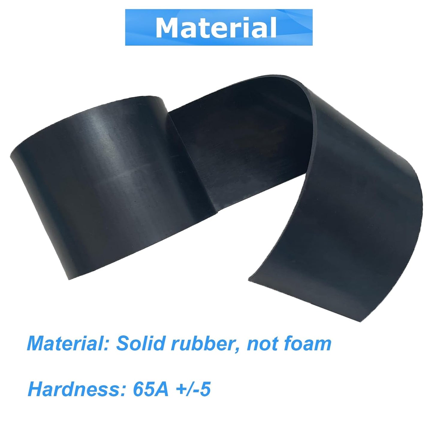 Solid Rubber Sheets,Rolls & Strips 1/4 (.25)" Thick X 1" Wide X 10'Long, Solid Rubber Strips for DIY Gaskets Crafts Pads Sealing Abrasion Supports Flooring Protection Warehouse