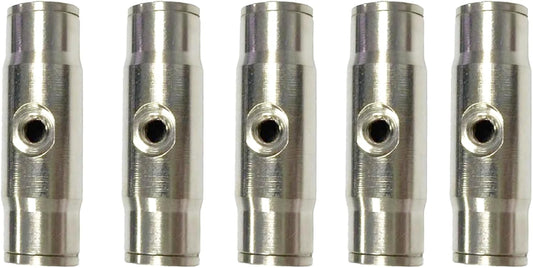 Slip Connectors for High Pressure Misting System, 3/8" Brass Misting Nozzle Connectors, Push to Connect Fittings for 3/16" Threaded Mister Nozzles 5 pcs
