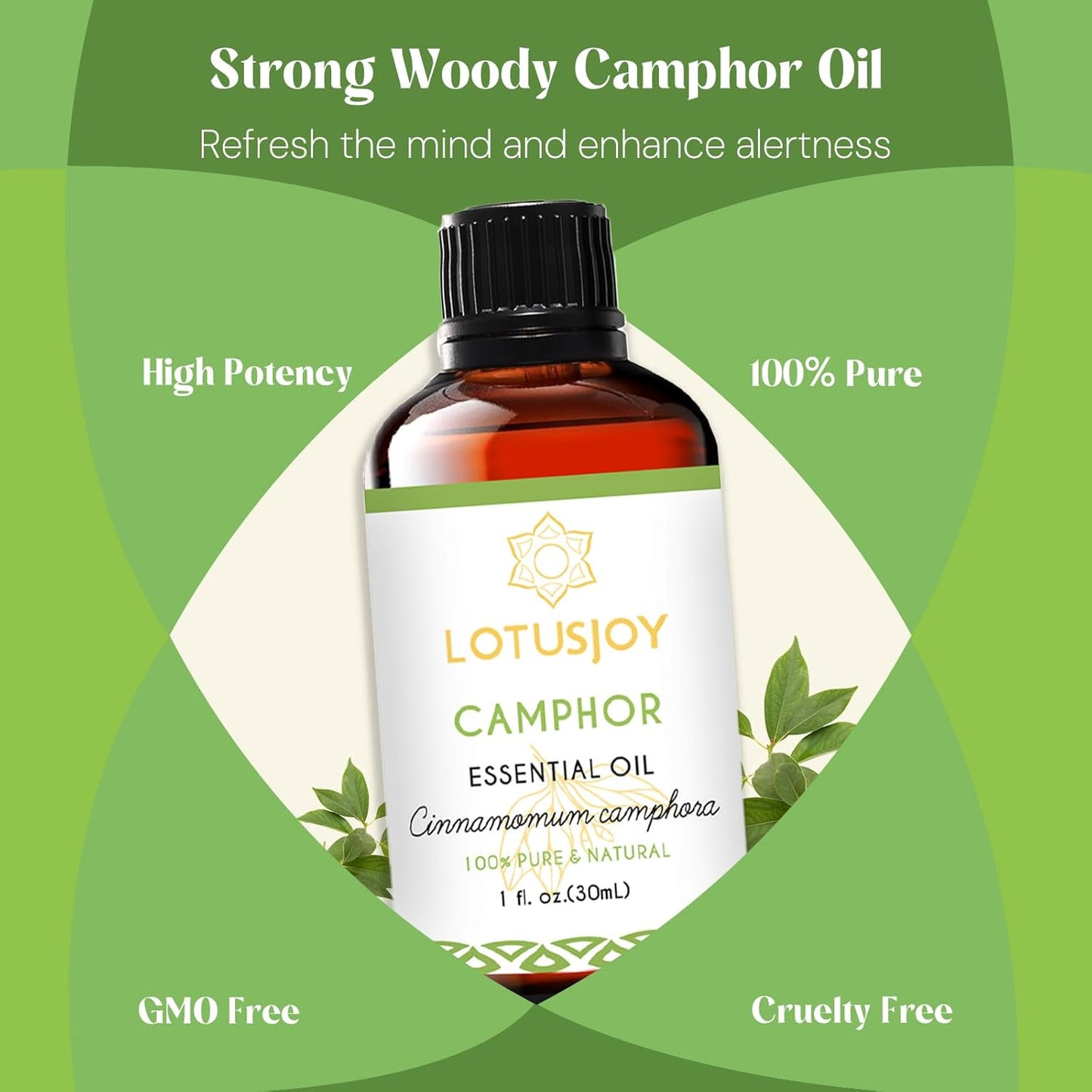 Camphor Oil, Pure Natural Camphor Essential Oil for Diffuser, Room Spray, Household, DIY - 1 Oz