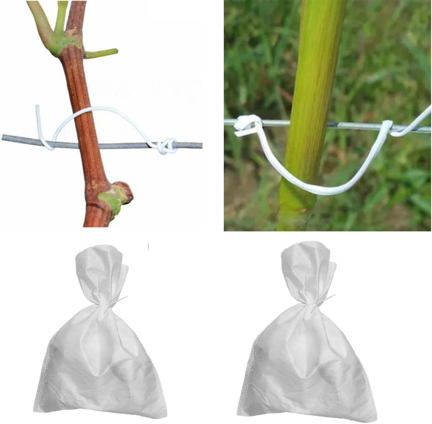 1000 pcs 8 inch White Cable Twist Ties Plastic Twist Ties with Rugged Metal Innercores Reusable Fastening Cable Cord Wire Ties