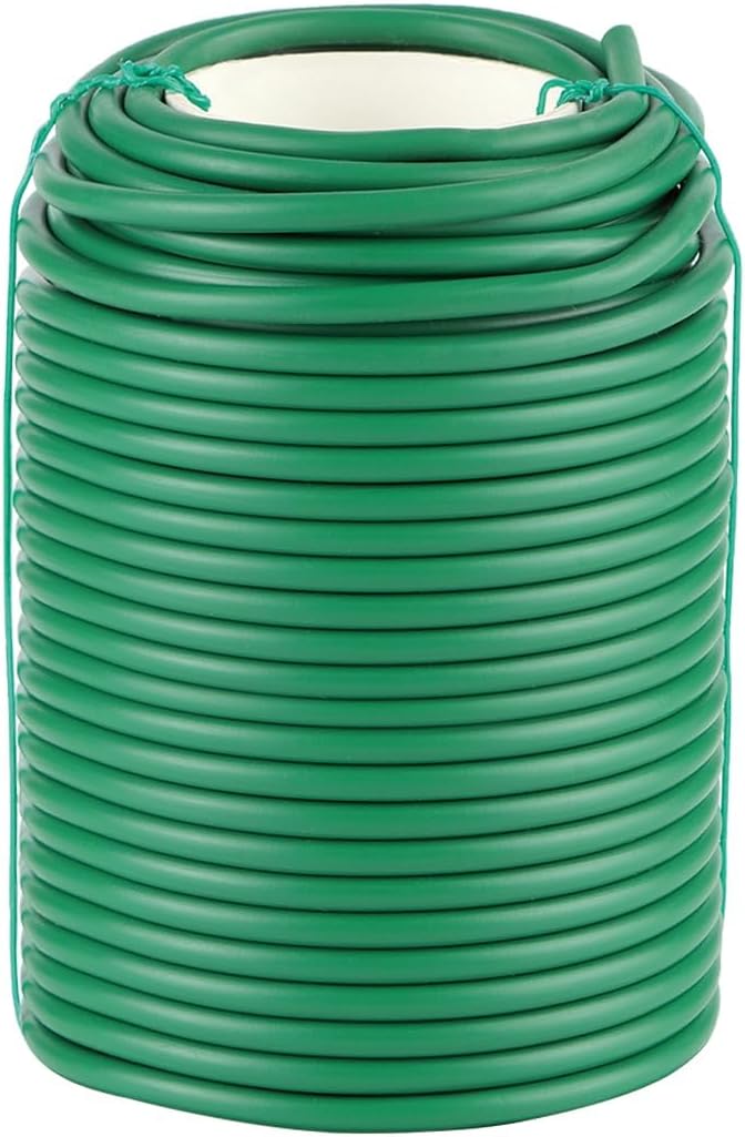 Soft Plant Ties, 66FT Green Garden Wire, Flexible Garden Twist for Climbing Plants, Tomatoes, Outdoor Plants, Vegetables, Flowers, Roses Plant Support (Diameter - 3.5MM)