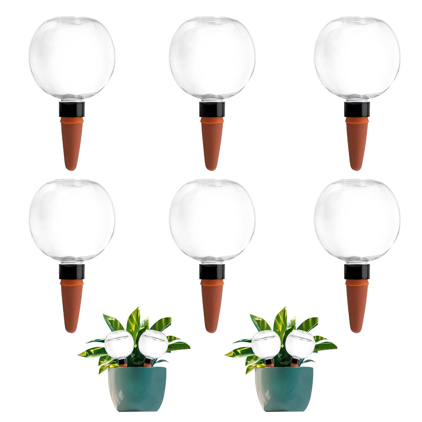 6 Pack Plant Watering Globes 17oz Self Watering Planter Insert Indoor/Outdoor Plant Watering Devices for Automatic Drip Irrigation