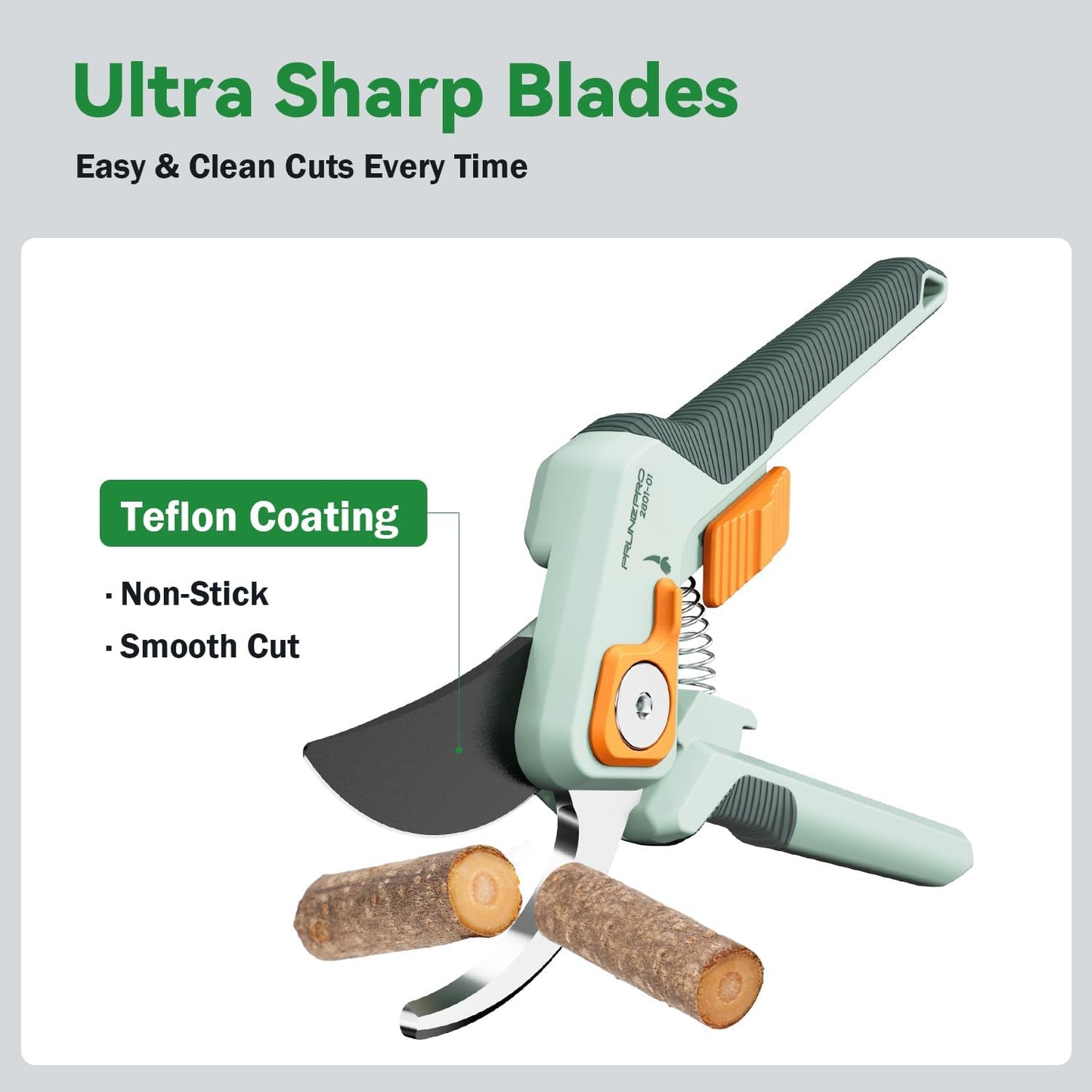 PrunePro Pruning Shears for Gardening Professional Bypass Hand Pruner Up to 1 Inch Cut Capacity Sharp Stainless Steel Blade Garden Scissors Plant Flower Garden Clipper 1 Pack