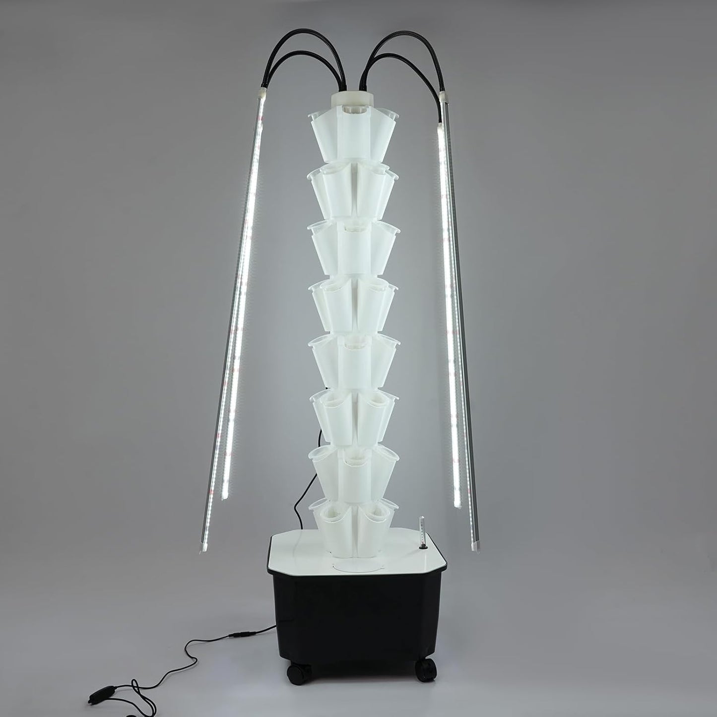 Hydroponic Tower, Vertical Planter Tower, 40 Planting Holes Water Planting Growing System Kit, Hydroponics Growing System Container with LED Grow Light for Herbs, Fruits and Vegetables