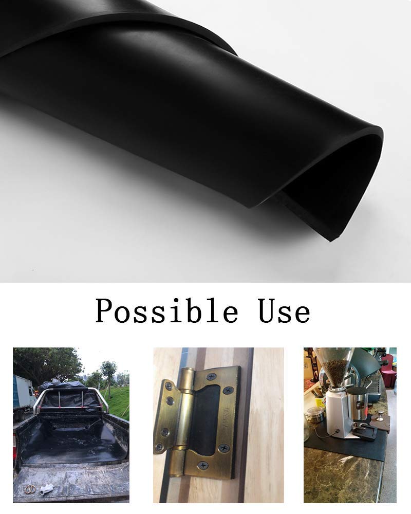 NABOWAN Solid Rubber Strip,Sheets,Rolls 1/4" (.250") Thick x 2" Wide x 60" Long, Thick Neoprene Rubber, Perfect for DIY Rubber Gasket, Weather Stripping, Sealing, Padding