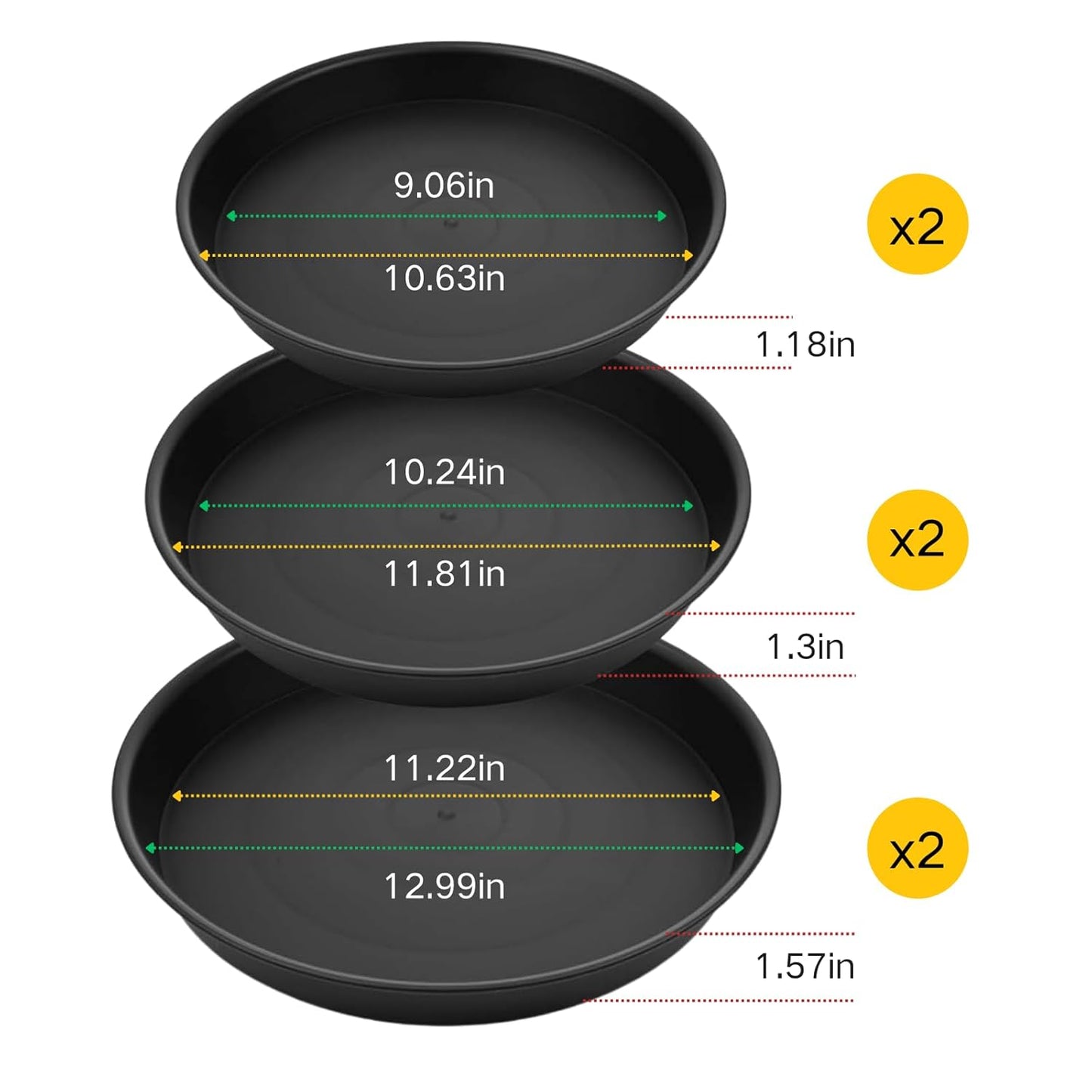 6 Pcs Bigger Round Stepping Stone Mold, 3 Size Cement Molds for Concrete, 10.63" 11.81" 12.99" Thicken Plastic Concrete Molds for Casting Garden Pavement and Stepping Stones Outdoor Walkway