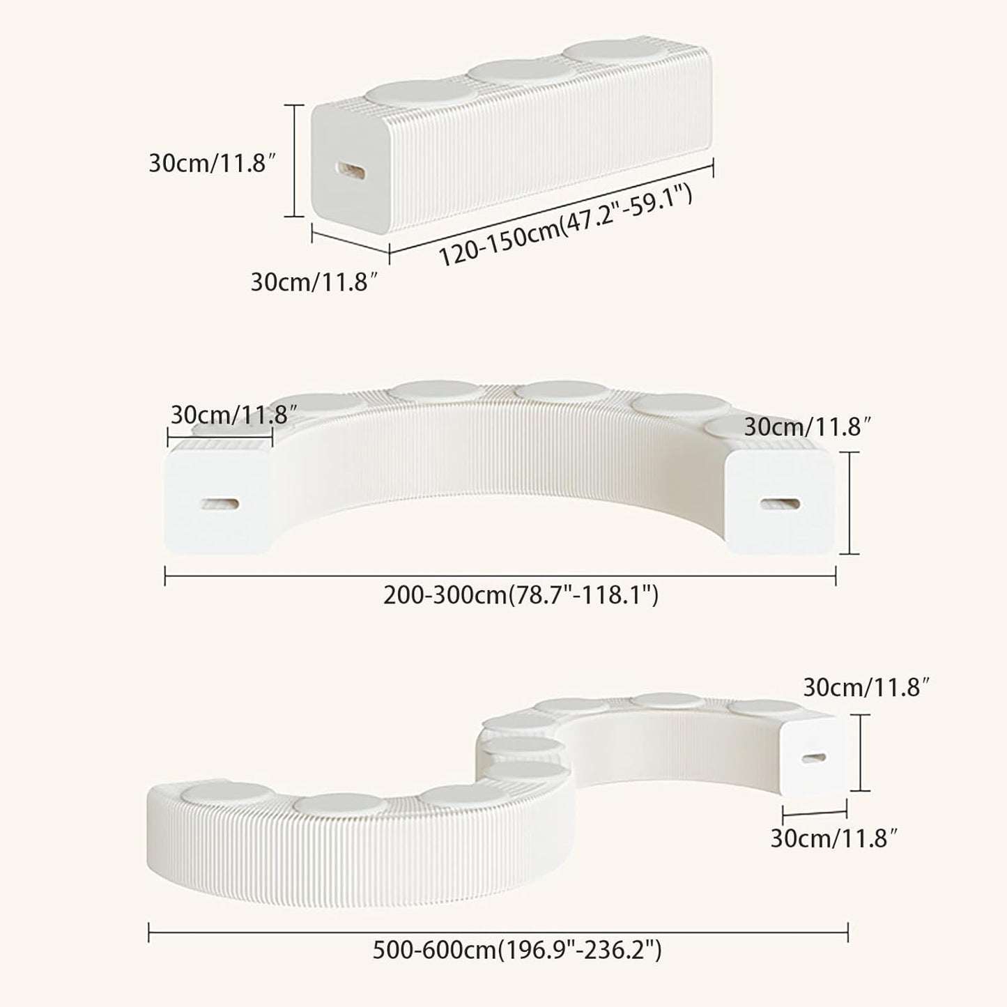 Foldable Kraft Paper Stool, Honeycomb Accordion Folding Bench, Collapsible Paper Stool for Small Spaces, Portable Footrest and Side Table for Living Room and Office,Black White-44×31×600cm