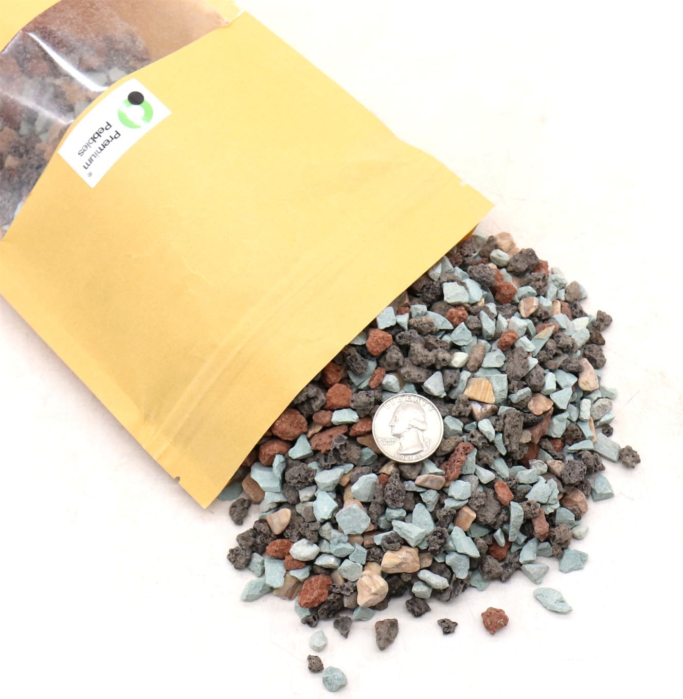 Volcanic Rock for Plants. Gritty Mix. Mixed Color Lava. 1/5 Inch - 2 lbs for Potting Soil, Succulents, Pots, Plants, Gardening (Mini (0.2 Inch), Horticultural - Bonsai Mix, 2)