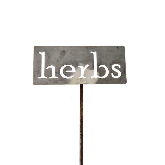 Classic Metal Garden Markers 19 Inches Tall (herbs, Raw, Unfinished Steel (will rust with time))