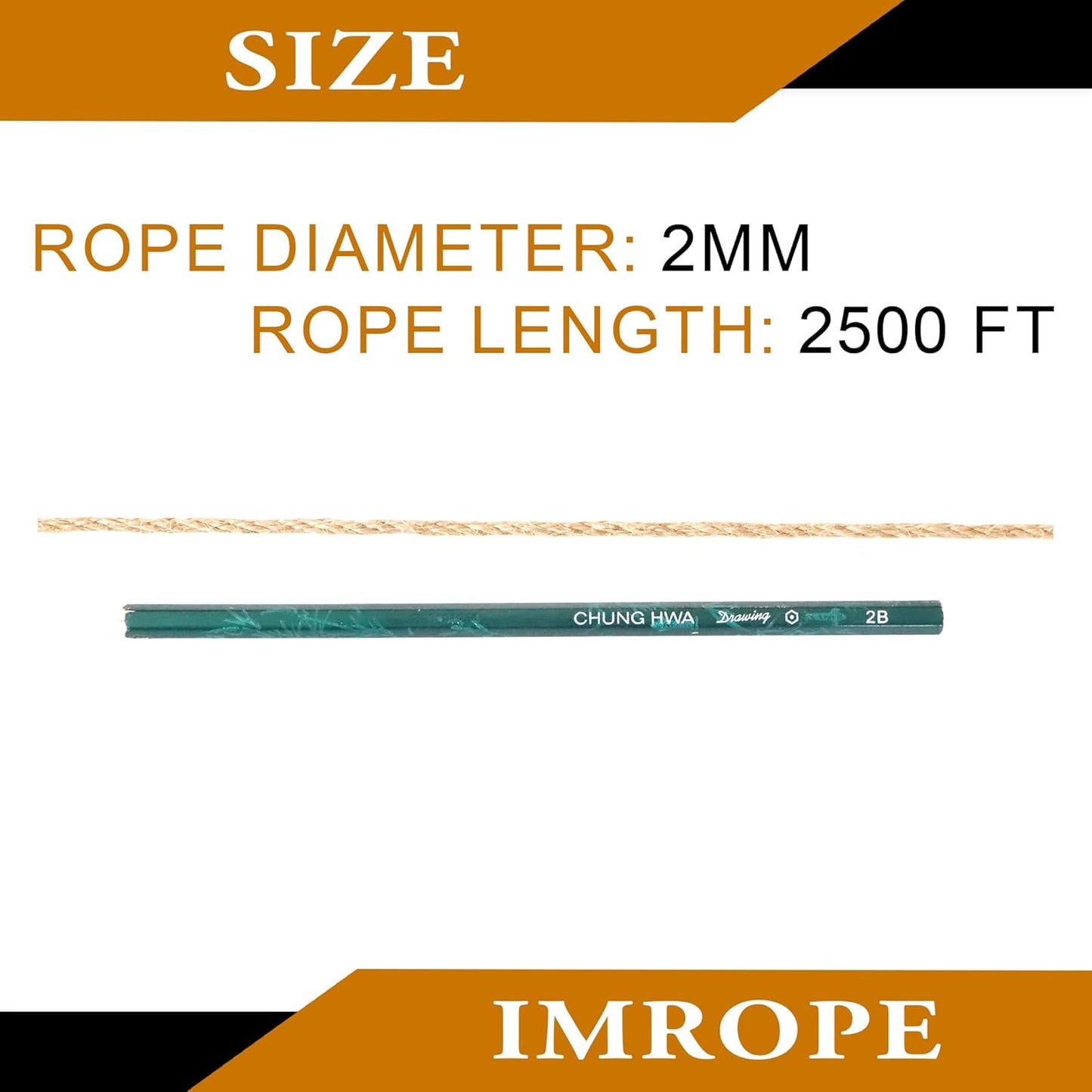 2mm x 2500 Feet Natural Jute Rope, Twine for Gardening Tomato Climbing Plant Tie Floristry Crafts Gift Wrapping Packing Decor