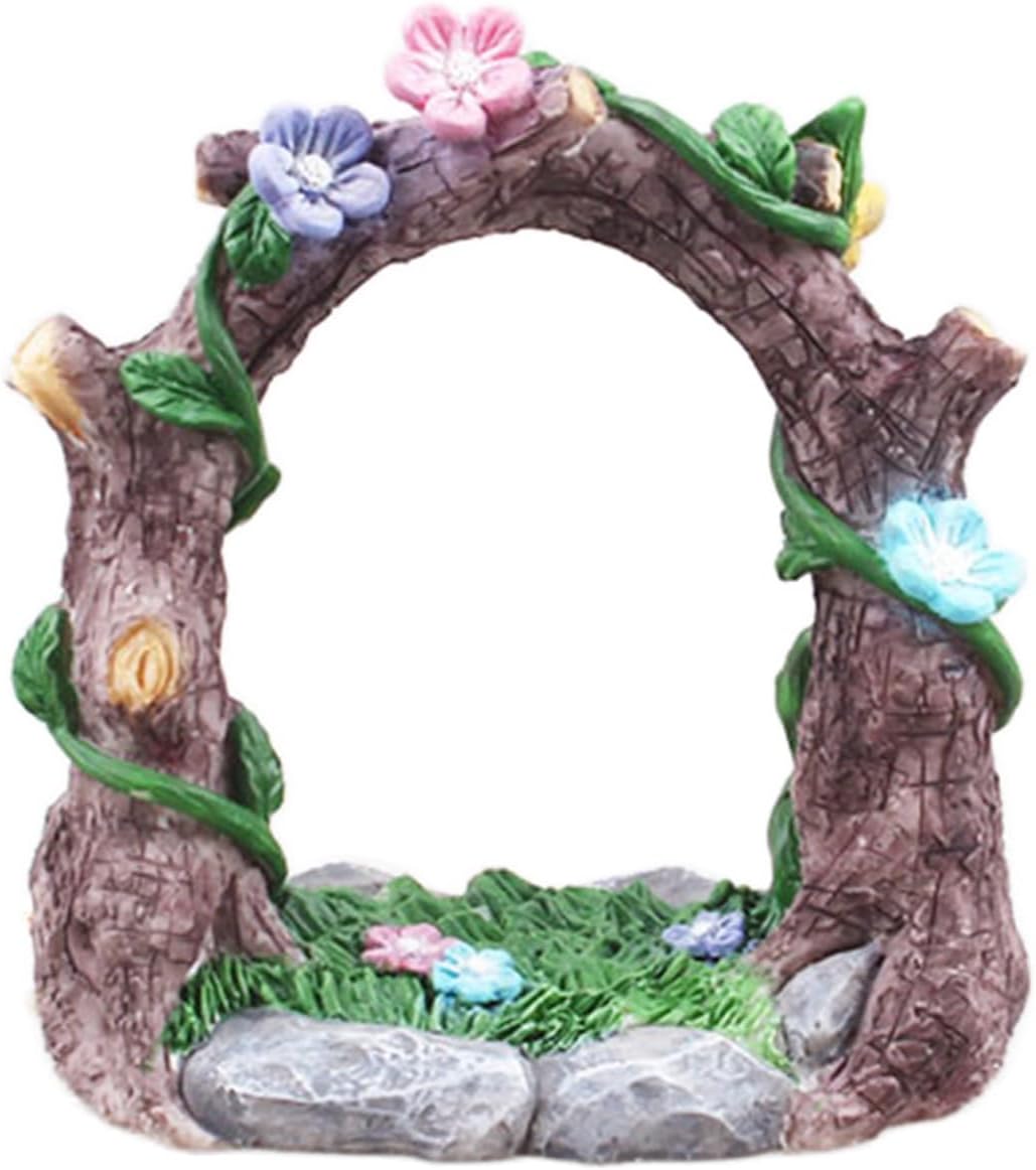 Kai Dream Miniature Fairy Garden Accessories, Resin Craft Flower Arch Figurine, 3.3 * 2 * 3.7 inches, Decorative Landscape, Dollhouse Decor