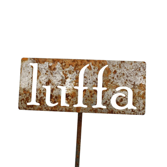 Classic Metal Garden Markers 19 Inches Tall (luffa, Naturally Rusted)