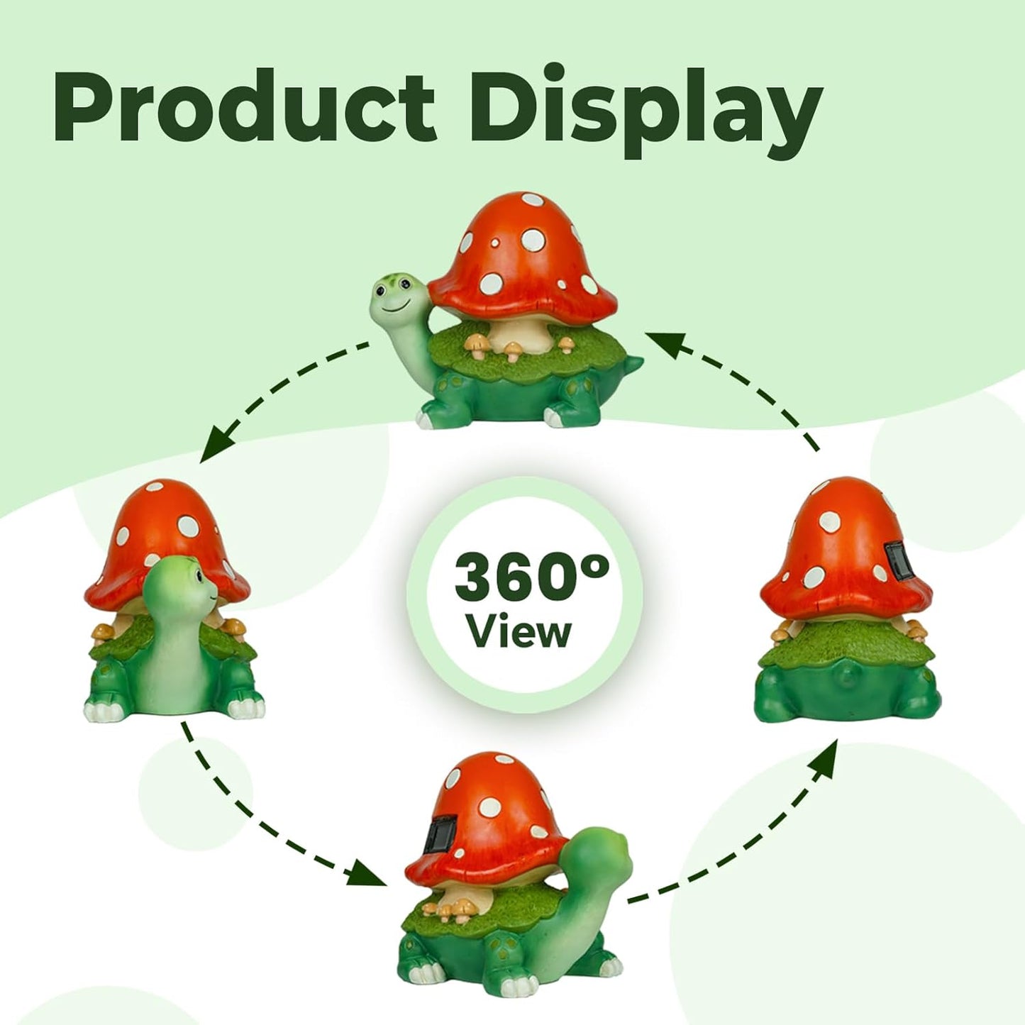 Turtle Gifts for Women, Solor Statue for Garden, Turtle and Mushroom Figurine with Lights, Outdoor Decorations for Yard Lawn Patio, Gifts for Mom Grandma Mother in Law Gardener Mother'Day