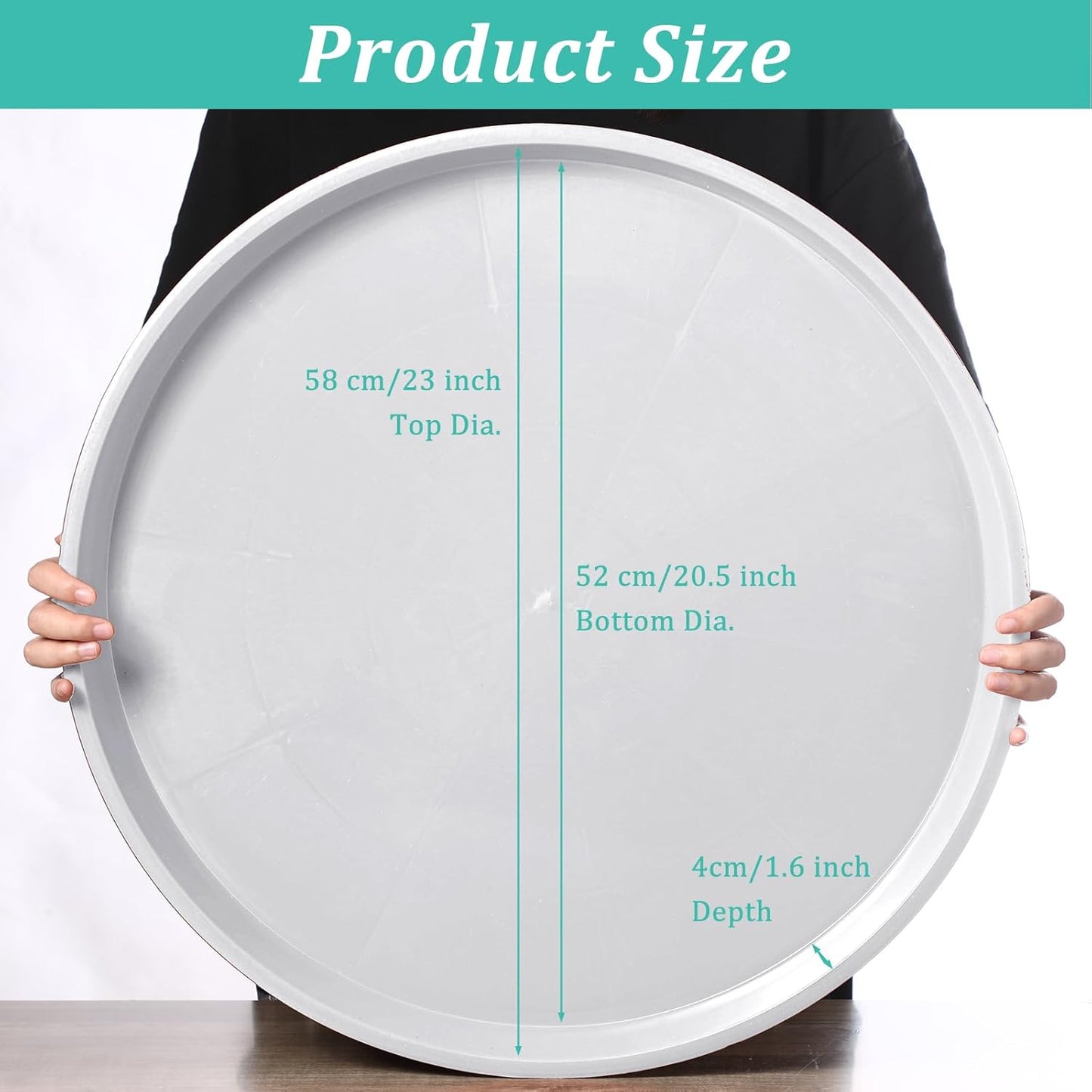 Eccliy 6 Pack Plastic Plant Saucer Heavy Duty Planter Saucers Large Plant Pot Saucers Plastic Water Trays for Indoors and Outdoors Flower Plant Plant Drip (White,23 Inch)