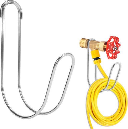 Garden Hose Holder Water Hose Storage Hook Hose Hanger,304Stainless Steel Solid Hose Hook Holds Up to 50Ft Hose Perfect for Garage, Garden, Tool Room(Chrome 1pcs)