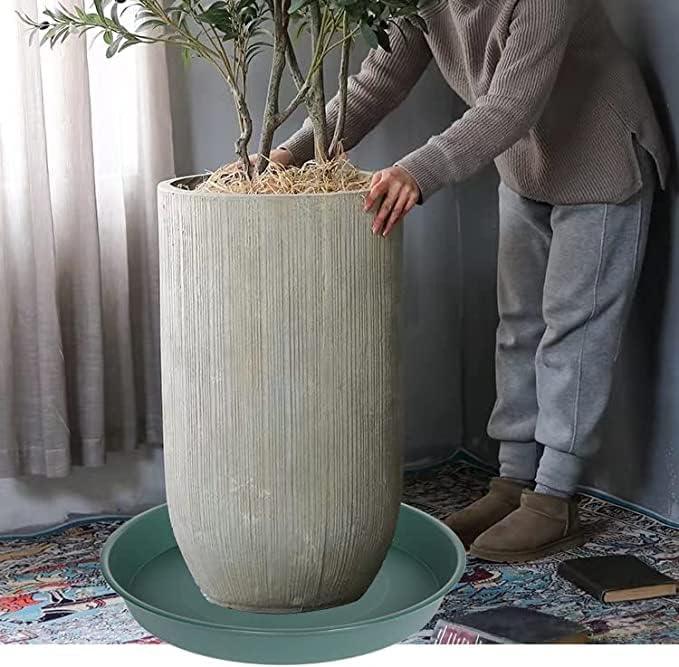 2 Pack of Bird Bath Bowl 19", 2.3" Depth, 18 19 inch Plant Tray Saucer, Plastic Birdbath Bowls Only, Birdbath Dish for The Garden, Large Plant Saucer (19", Green)