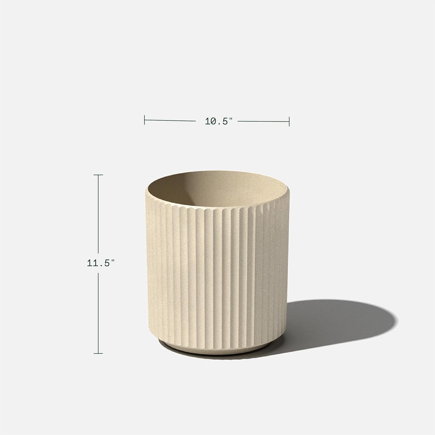 Veradek Demi Series Round Planter for Porch, Patio, Backyard | Durable Plastic-Stone Composite Material | Modern Décor for Tall Plants, Flowers
