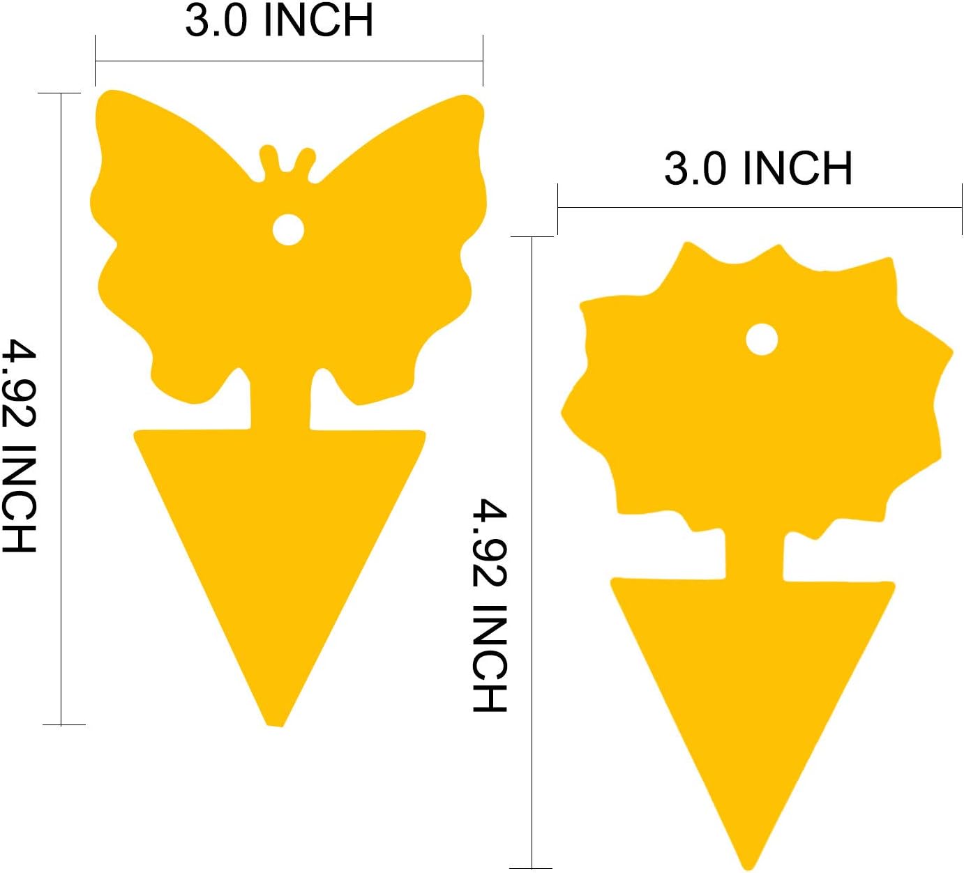 48PCS Fruit Fly Sticky Traps, Fungus Gnat Traps Insect Trap for Plants Kitchen Indoor and Outdoor（48 Lemon Yellow ）