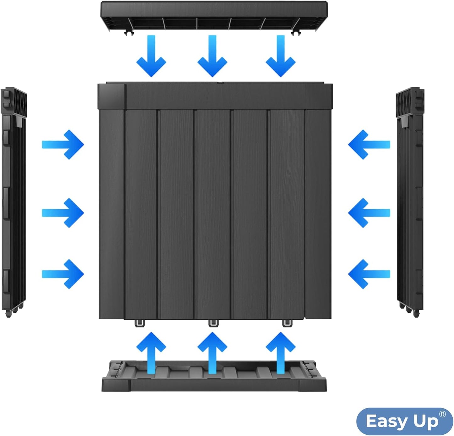50 Gallon Deck Box, Resin Outdoor Indoor Waterproof Storage Box, Lockable Storage Box With Handle for Patio Furniture - Garden Tools - Swimming Pool Tools UV-Resistant, Black