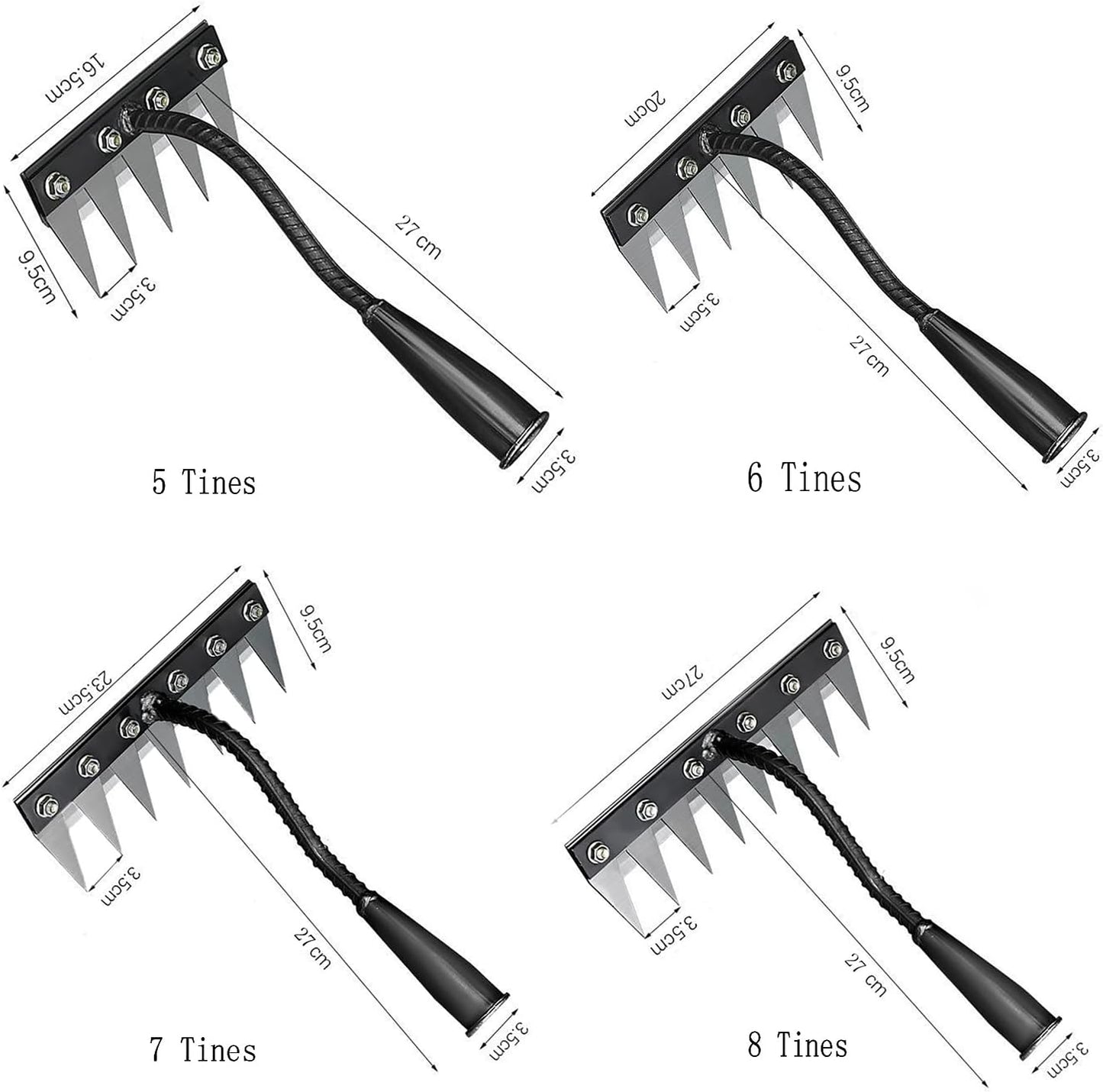 Gardening Hand Weeder Puller Tool, Manual Weeder with Detachable Blade Weeder Puller Tool,High-Carbon Steel Weed Removal Tool for Farm Lawn Garden, 5/6/7/8 Teeth Sizes (5 Teeth)