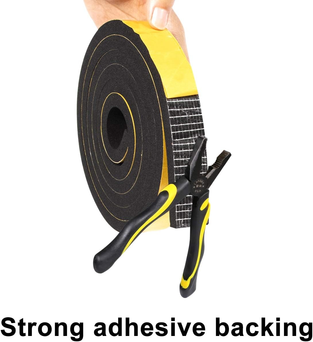 TORRAMI Adhesive Foam Tape 1 inch W X 3/8 inch T, Closed Cell Foam Weather Strip Seal Insulation (Total 13 Ft Length, 2 Rolls of 6.5 Ft Each)