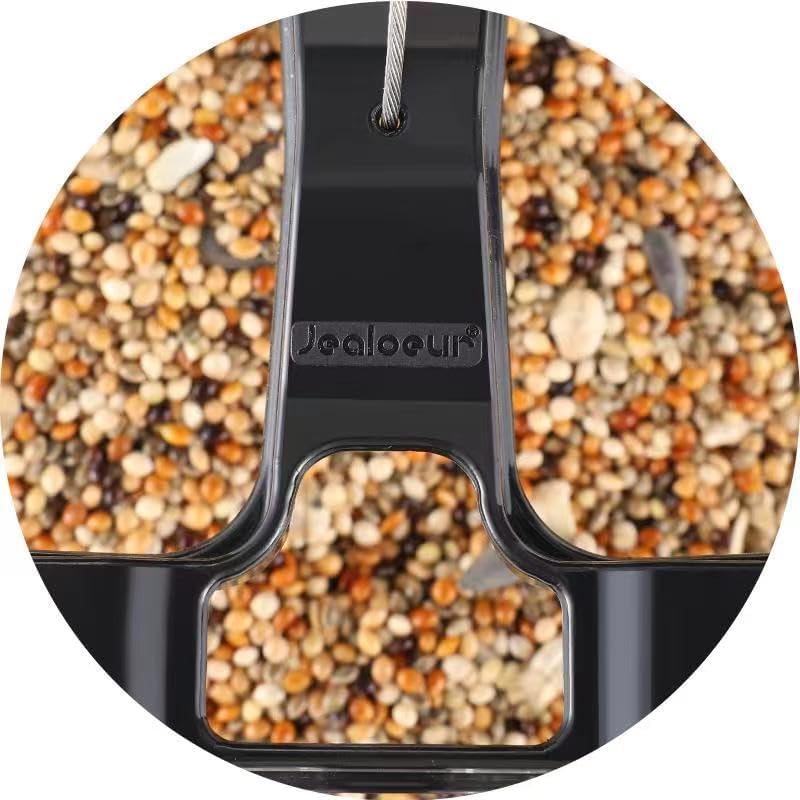 Bird Feeders for Outdoors Hanging Bird Feeder Wild Birds Seed, Black