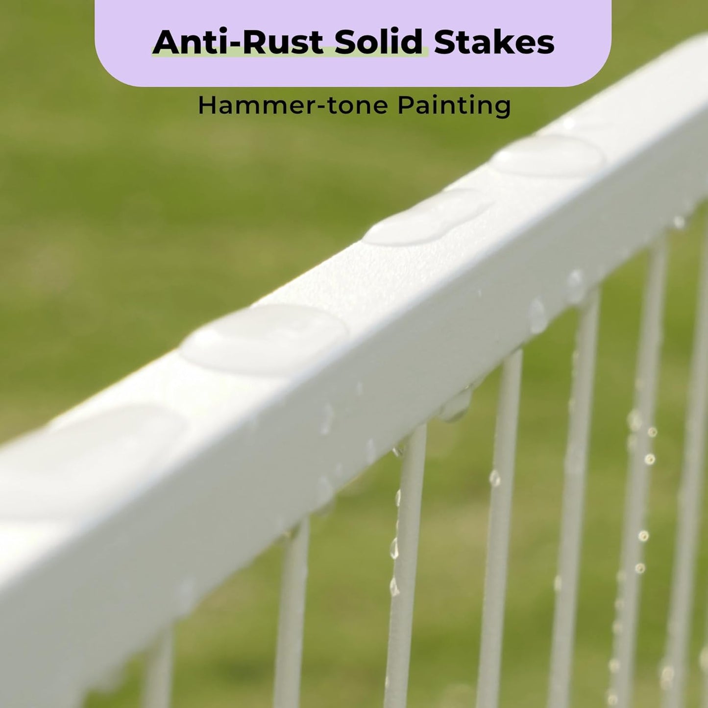 Doorless Garden Fence 32 in(H) x 4.5 ft(L) 2 Panels, Heavy Duty Metal Animal Barrier Fence, No Dig Fence for Dogs, Rabbit Fence for Garden, White