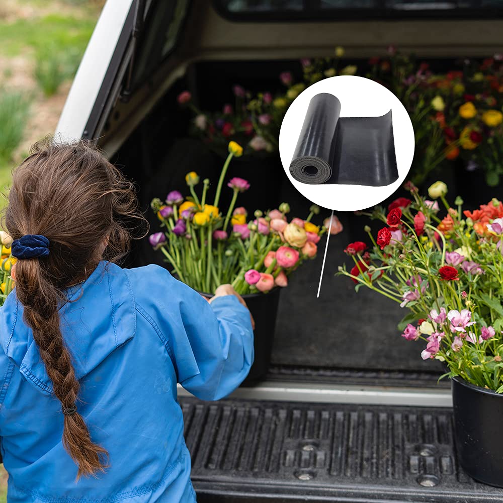 DOBTIM Neoprene Rubber Strips 1/16 (.062)" Thick X 12" Wide X 10' Long, Solid Rubber Rolls Use for Gaskets DIY Material, Supports, Leveling, Sealing, Bumpers, Protection, Abrasion, Flooring, Black