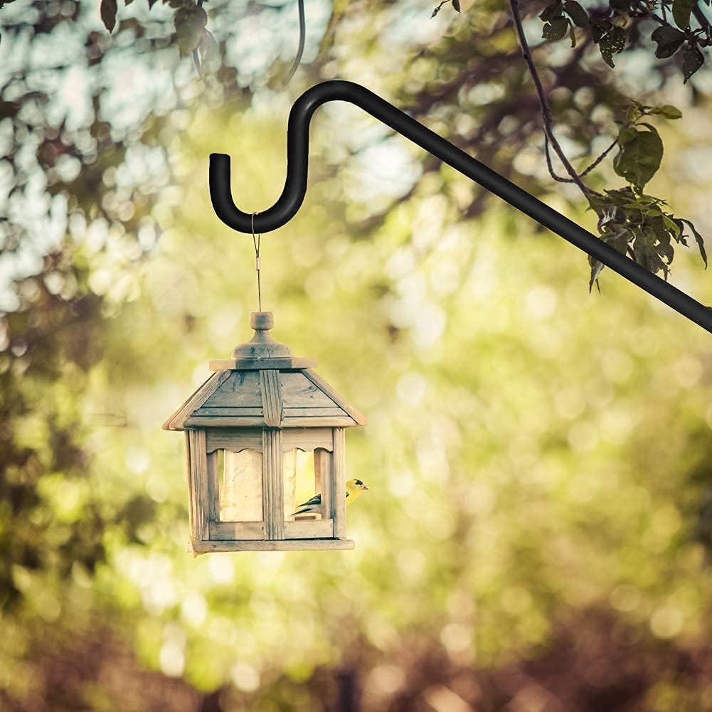 MIXXIDEA Extended Fence Deck Hook Rail Heavy Duty Bird Feeder Hook, Adjustable Plant Bracket for Bird Feeders, Planters, Suet Baskets, Lanterns, Wind Chimes and More