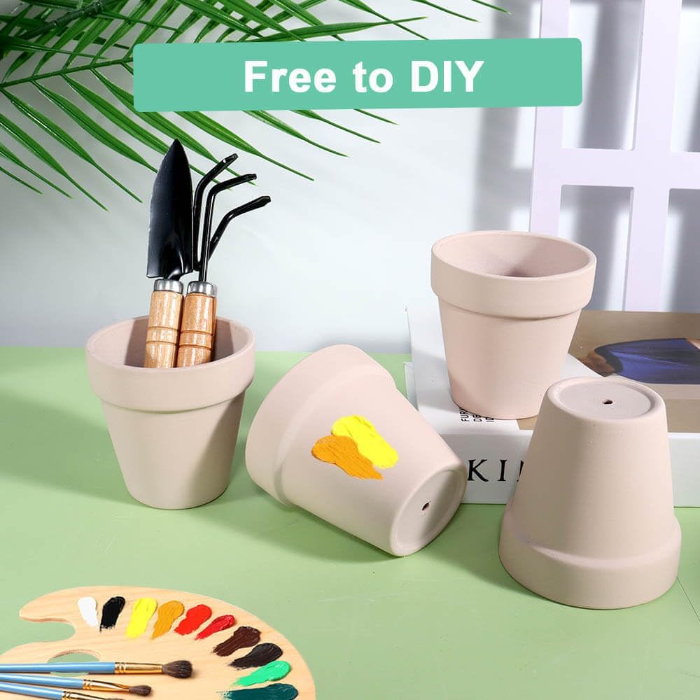 vensovo 3 Inch Pink Terra Cotta & Terracotta Pots with Drainage - 20 Pack Clay Flowerpots, Succulent Nursery Planter Great for Plants, Crafts, Wedding Favor