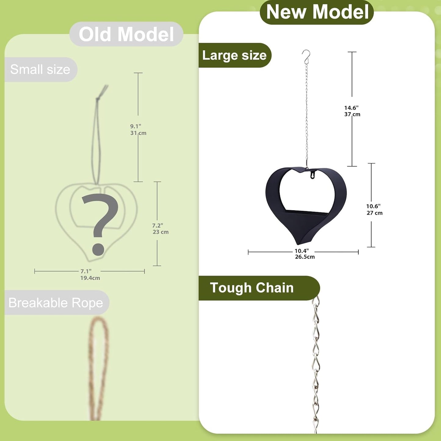 Metal Plant Hangers Indoor and Outdoor: Birthday Gifts for Women Mom Wife Garden Lovers - Black Heart Shape Hanging Planters Perfect for Window Wall Living Room Office Decor