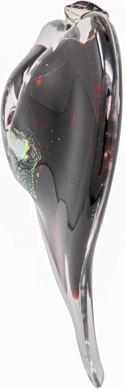 Luke Adams Glass Hanging Hearts – Hand Blown Glass Heart Ornament for Windows or Gifts – Colorful Blown Glass Hearts Decor (January - Garnet)