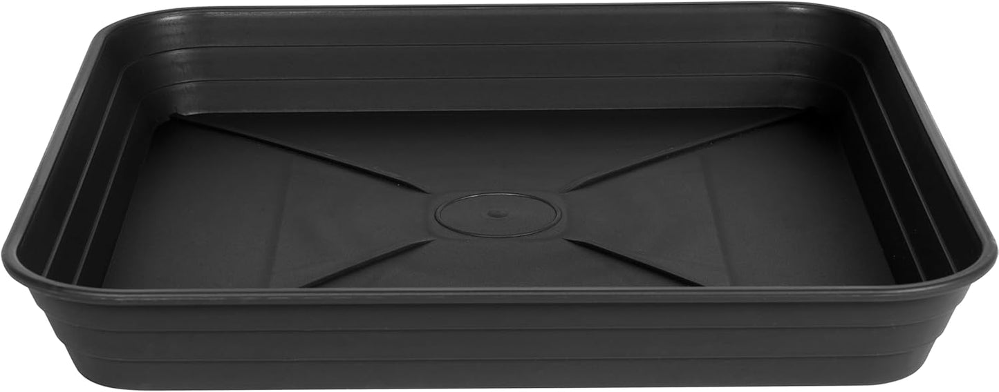 3 Pack Square Plant Saucer Tray 20 inch, Heavy Duty Plastic Plant Saucers for Indoors Outdoor, Flower Plant Drip Trays for Pots, Square Seed Starting Tray, Seedling Growing Trays