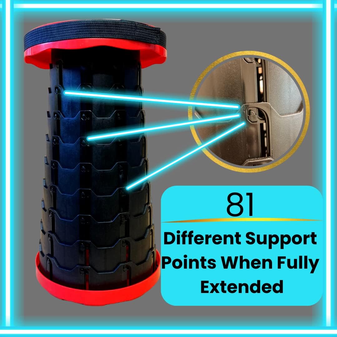 Smith & Barker Upgraded for 2025 Premium Telescopic Folding Stool for Adults and Children Outdoor Indoor Portable Collapsible Foldable Fishing Hiking Camping Festivals Seat (Blue)