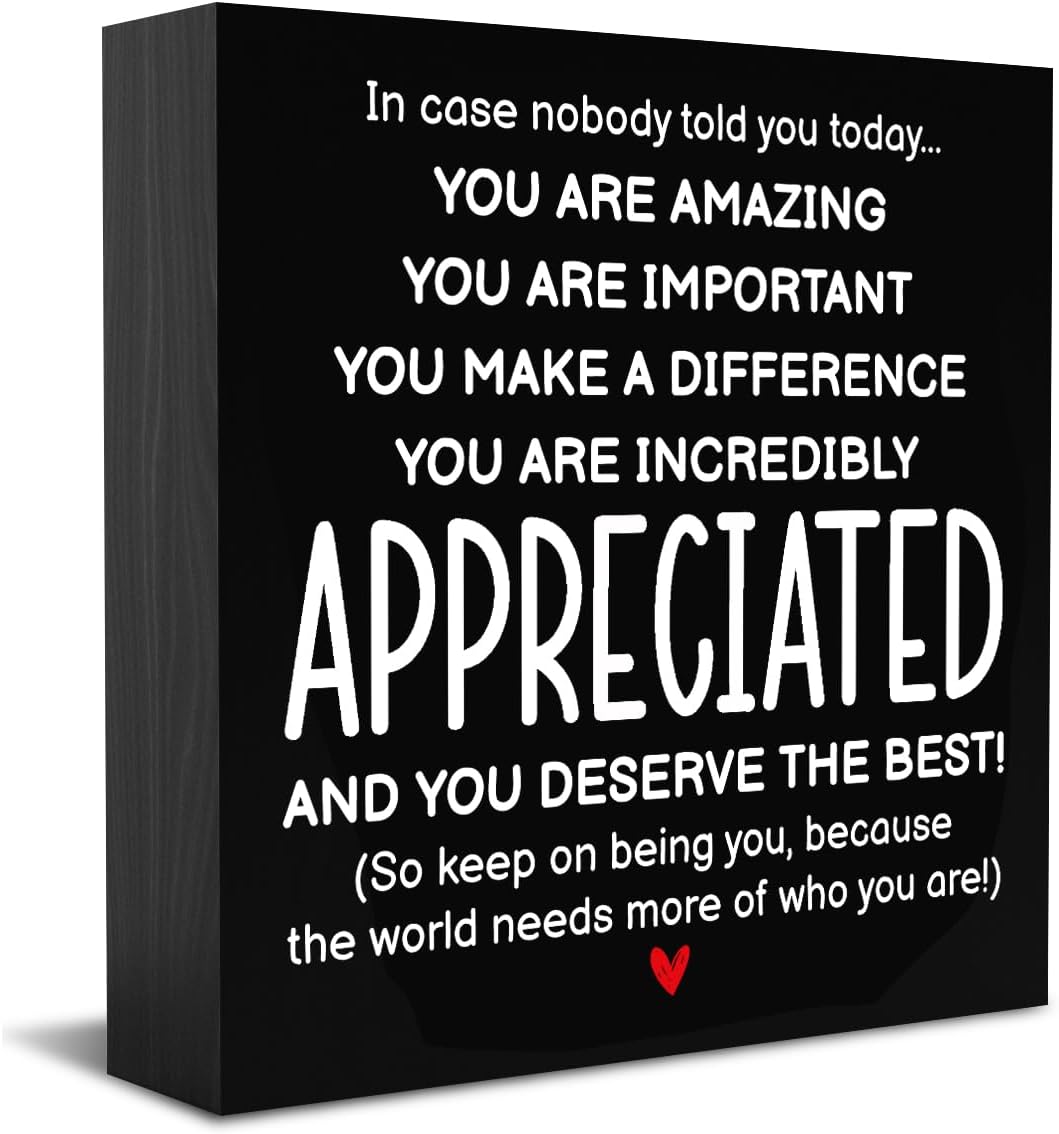 HTBIG Inspirational Gifts for Men Women Friends, Coworker Office Decor Appreciation Gifts, You Are Amazing Appreciated Motivational Desk Sign Decor Home Office Desk